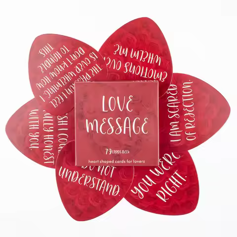 Love Message 79-Card Deck Heart-Shaped Tabletop Games for Couples And Friends English Vision 8.7x8.6
