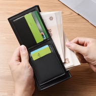 Lychee-grain Spliced Leather Men's Zippered Wallet Multi-card Slots For Easy Organization. Casual Ou