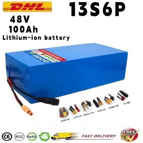 48V 100Ah Lithium Battery Pack 100% Original 18650 13S6P 100000mAh Built-in 50A BMS for 2000W Cityco