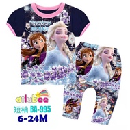 Ailubee Princess Frozen Anna Elsa cotton pyjamas short sleeves baby girl kids BA995 baju tidur budak