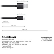 aukey cable micro usb 2.0 (5pcs) - 500256