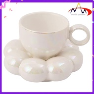 Flower Coffee Cup & Saucer Set Cute Mug & Saucer Set Ceramic Coffee Cup with Sunflower Saucer Latte 