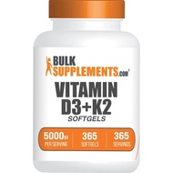 Bulks.com Vitamin D3+K2, 5,000 International Unit, Each Tablet Contains Vitamin D3 and K2, Benefits 