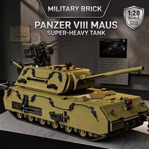 Military Heavy Tank Panzer VIII Maus Building Blocks War Army Armored Vehicle Assembly Bricks Creati