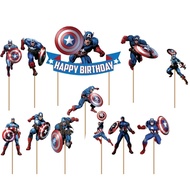 Captain america / Captain america theme birthday cake topper