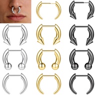 1 PC Stainless Steel Nose Ring Piercing 16G Earring Piercing Push-in Septum Ring Horn Spike Ball Sep