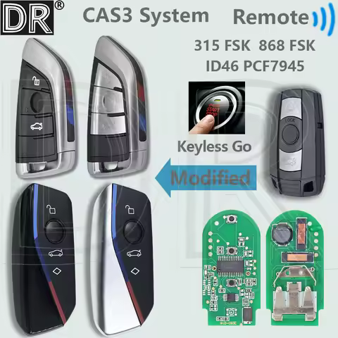 DR ID46 PCF7945 315/868 FSK CAS3 CAS3+ Modified Keyless Go Car Remote Key For BMW 1 3 5 6 X5 X6 Z4 E