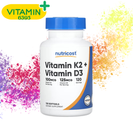 Nutricost Vitamin K2 + Vitamin D3 125 mcg (5000 IU) 120 Softgels