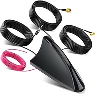 Bingfu Shark Fins Car Antenna, FM DAB & GPS Beidou GNSS Signal Reception Car Antenna, 28 dB LNA, 9-1