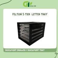 [GY Office] Felton  5 Layers Letter Case /  Document Drawer / Document Tray FDD8575  Transparent + Black