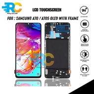 LCD Samsung A70 Oled + Frame Fingerprint On Fullset Touchscreen Original