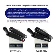 T1000 Carbon Fiber Road Bike Chainring Crank PROWHEEL Hollow Ultra-Light Crank Bike Single Disc Modi