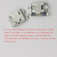 10-100Pcs Usb Connector Plug For Tecno Camon 15 Pro 16 17 16S Pop 4 5S Spark 2 3 T8 5 Air Pova Neo L