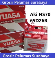 Aki Accu YUASA PAFECTA NS70 65D26R Dyna Colt Diesel Fuso MU-X Hino Kijang HINO Panther Aki YUASA NS7
