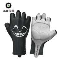 AT/🥏Rockbros（ROCKBROS）Cycling Gloves Half Finger Men and Women Road Bike Mountain Bike Gloves Comfortable and Shock Abso