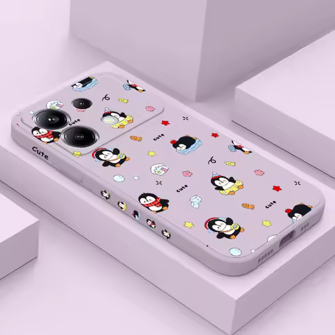 Cute Penguin Phone Case For Xiaomi Poco F8 F7 X7 X6 F6 M6 M5 M5S F5 X5 F4 X4 M4 F3 X3 Ultra Pro GT S
