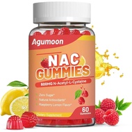 NAC Gummies 800mg for Adults & 400mg for Kids, NAC Supplement N-Acetyl Cysteine, Sugar-Free - 60 Veg