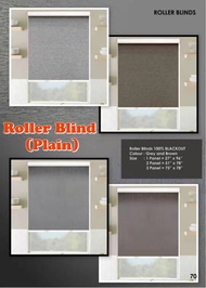 [Plain] Premium Roller Blind/Bidai Tingkap/Curtain Blind (100% Blackout)
