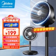 美的（Midea）【飓风循环】轻音节能空气循环扇大风量落地扇可拆洗电风扇摇头宿舍电扇台式桌面小型风扇 GAF20CA