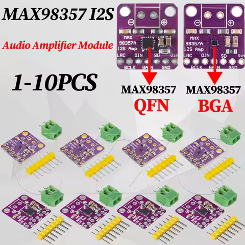 10-1PCS MAX98357 I2S 3W Class D Amplifier Breakout Interface DAC Decoder Module Filterless Audio Boa