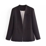 Women's Collarless Blazer - Casual Women's Blazer - Women's Suit - Black Women's Blazer