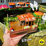 Mô Hình Nhà Bè Phao Lớn Nổi Miền Tây [Có Đèn] sông nước quê hương Trang Trí Bể Cá Bể Thủy Sinh Tiểu 
