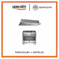 Bertazzoni RIS95C61LBX/XR/XB Free Standing Range Cooker Electric Oven + K90TELXA Telescopic Hood