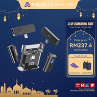 Amgras SoundGalaxy Ⅲ Pro ANC Wireless Lavalier Microphone Two receivers, two microphones with Chargi