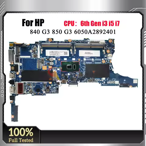 Laptop Mainboard For HP EliteBook Laptop Motherboard 903741-601 918315-601 With i5 i7 6th Gen CPU 10
