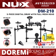 NUX DM-210 5-Piece Digital Electronic Drum Full Mesh Head With DA-30BT Monitor Speaker