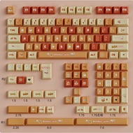 127 Keys Orange Soda Keycaps PBT Dye-sub Cherry Profile Custom Keycaps for 75/98/104 Mechanical Keyb