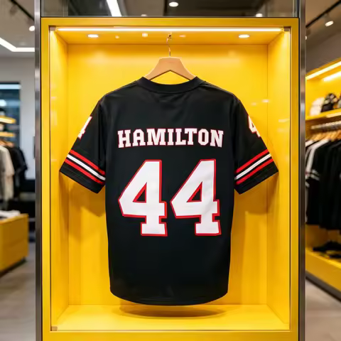 Parent Child Lewis Hamilton 44 Retro Hockey Jersey Round Neck Short Sleeved Breathable Y2K Street Ca