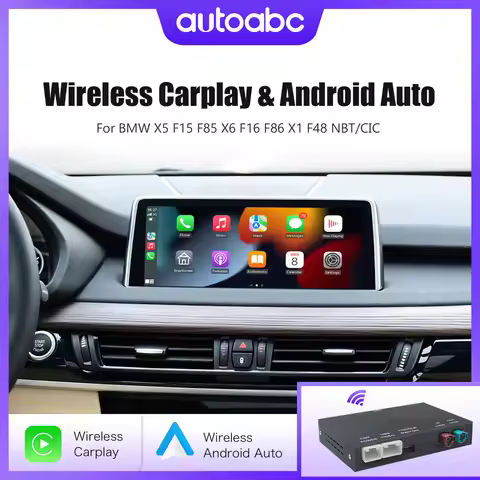 AUTOABC Wireless CarPlay Android Auto For BMW X5 F15 F85 X6 F16 F86 X1 F48 NBT/CIC module supports a