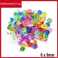 [FS] Crystal Acrylic Gem Stone Kids Mixed Color Ornaments Vase Wedding Party 6*9mm