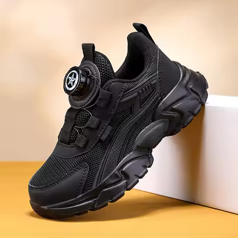 New Children Sports Shoes Boy Sneaker Black Mesh Summer Breathable Kids Casual Shoes Boy Running Ten