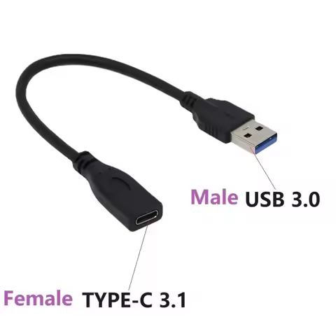 0.2m 1m 2m USB3.1 Type-C Female to USB 3.0 Type-A Male USB 3.1 Type C Connector Converter Adapter Fo