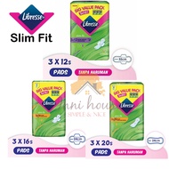 Libresse SlimFit Wing Sanitary Pad 32cm (3x12s) /Slim Fit Non Wing 24cm (3x20s) /Slim Fit Wing 24cm (3x16s) Tuala Wanita