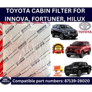 New Arrival Cabin Filter FOR TOYOTA FORTUNER, INNOVA, HILUX 2016 to 2024 (87139-28020) (87139-0K060)
