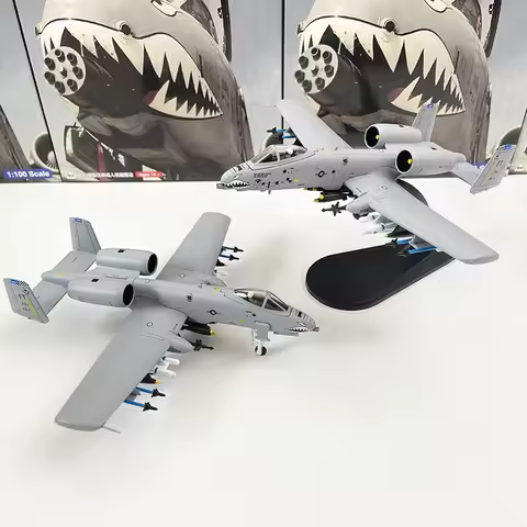1/100 Scale US A-10 A10 Thunderbolt II Warthog Hog Attack Plane Fighter Diecast Metal Aircraft Model