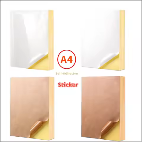 20 Sheets A4 White/Kraft Printable Sticker Self Adhesive Sticker Label Matte glossy Paper Sheet for 