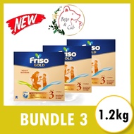 [NEW WITH 2'FL ] [BUNDLE OF 3] 1.2kg Friso Gold 3 - (1 ~ 3 years ) ★MADE IN NETHERLANDS FOR MALAYSIA★ (EXP:AUG 2025)
