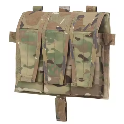 AVS Detachable MBAV Tactical Vest Triple Magazine Pocket Flap Front Bag M4 556 Mag Pouch Plate Carri