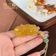 黃龍玉福袋吊墜 黃玉貔貅財神掛件 葫蘆項鏈 景區