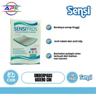 SENSI UNDERPADS 10 PCS PERLAK SIZE L UKURAN 60x90 CM | SOFCARE UNDERPAD PERLAK DEWASA 60CM X 90CM SI