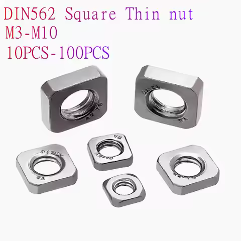 10pcs/20pcs/50pcs/100pcs DIN562 Thin Nut M3 M4 M5 M6 M8 M10 Stainless Steel Square Thin Nut Nuts