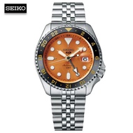 Velashop นาฬิกาข้อมือผู้ชายไซโก้ SEIKO 5 SPORTS GMT AUTOMATIC สายสแตนเลส หน้าปัดส้ม รุ่น SSK005K1, SSK005K, SSK005