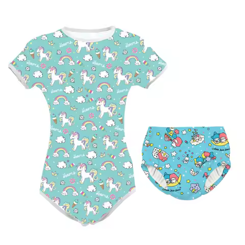 ABDL Onesie Adult Baby Diaper Pajamas Set Proof Incontinence Adult Cloth Diaper Nappy