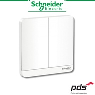 Schneider Electric AvatarOn 2 Gang 1 Way Light Switch White UV Resistant 16AX 250V Polycarbonate
