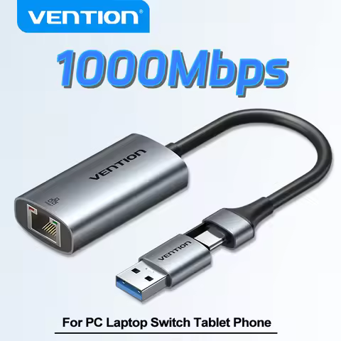 Vention USB A C Ethernet Adapter Network Card 1000/100Mbps USB Lan RJ45 Ethernet for Macbook Laptop 