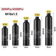 0.25L-0.5L 4500Psi-1800Psi HPA Paintball Pcp Bottle Tank With Regulator Valve Aluminum Air Diving Ta